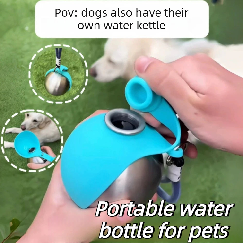 Bouteille d'eau pour chien – Bol en silicone & acier inoxydable 285 ml, anti-fuite