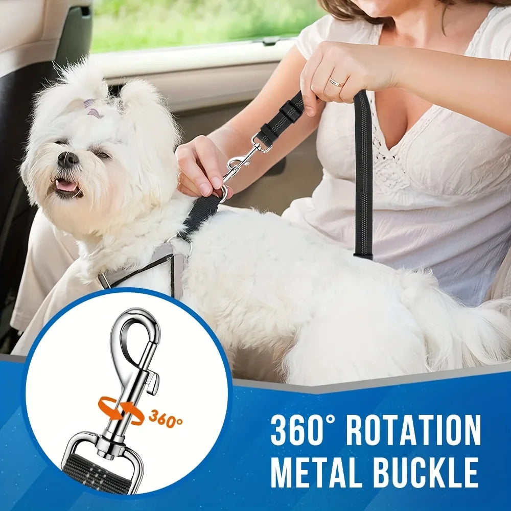 Ceinture de sécurité pour chien – Laisse 2-en-1 avec amortisseur