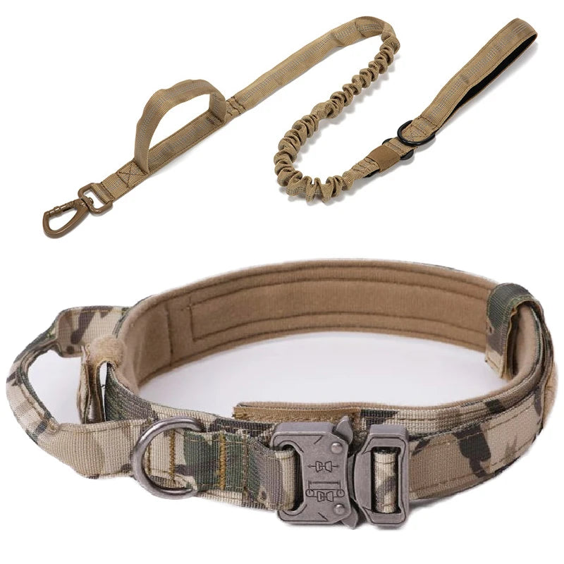 Ensemble Laisse & Collier Tactique pour Chien – Nylon Réfléchissant