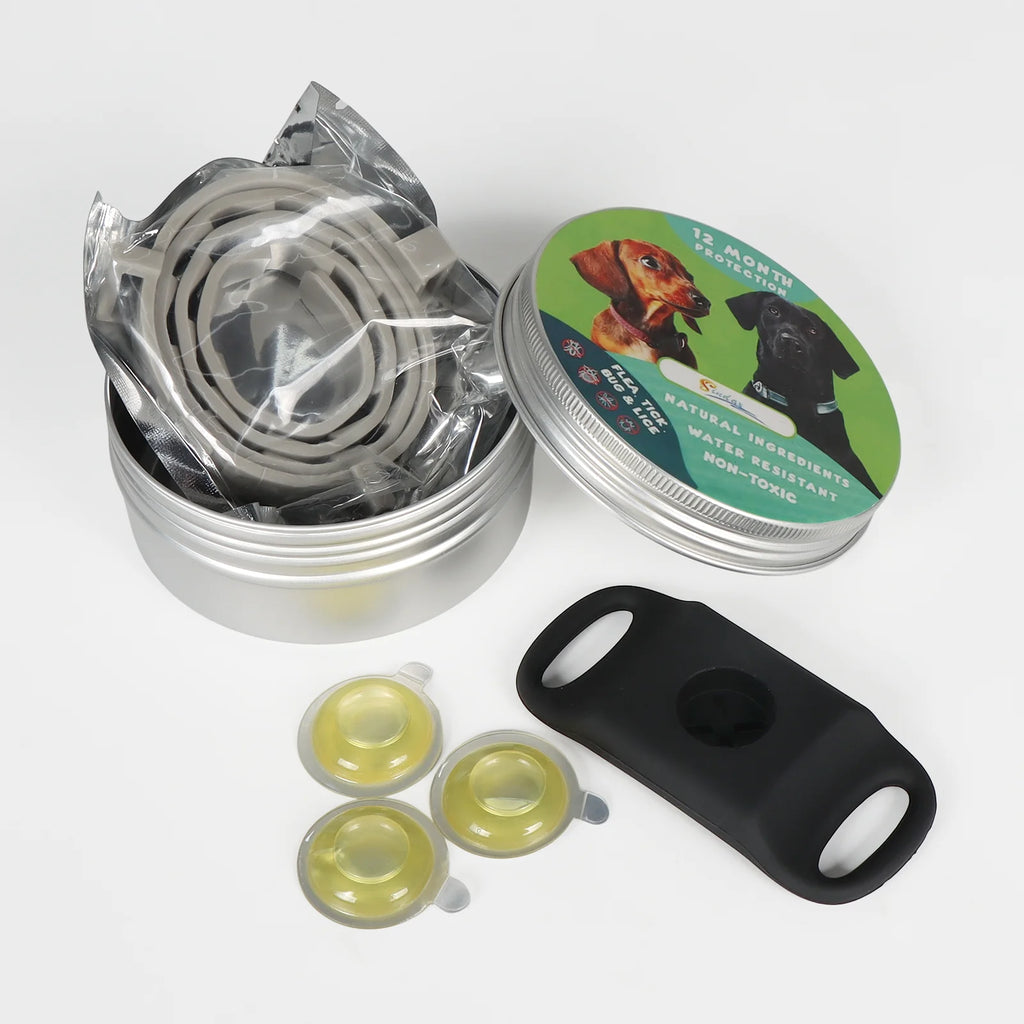 Collier Anti-Moustiques pour Chien – Pendentif + 3 Huiles Essentielles, Imperméable