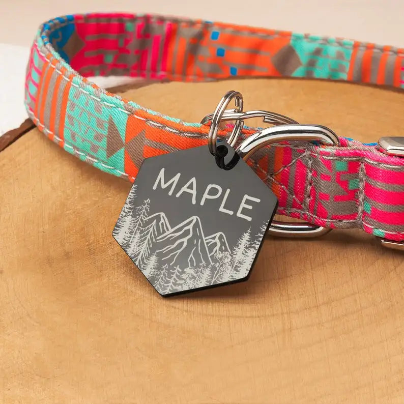Médaille ID hexagonale personnalisée pour chien