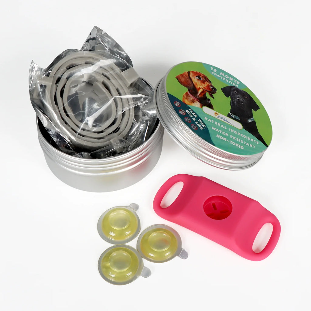 Collier Anti-Moustiques pour Chien – Pendentif + 3 Huiles Essentielles, Imperméable