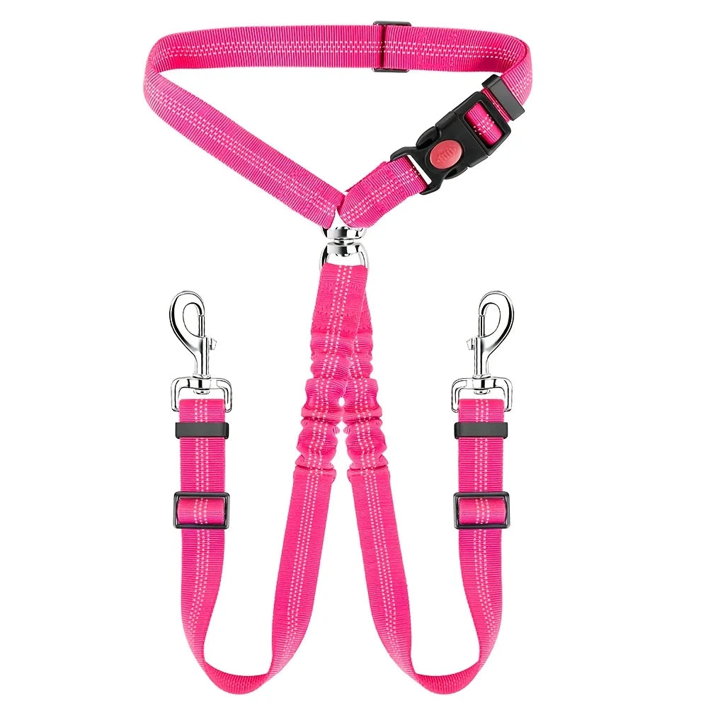 Ceinture de sécurité pour chien – Laisse 2-en-1 avec amortisseur