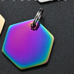 Médaille ID hexagonale personnalisée pour chien