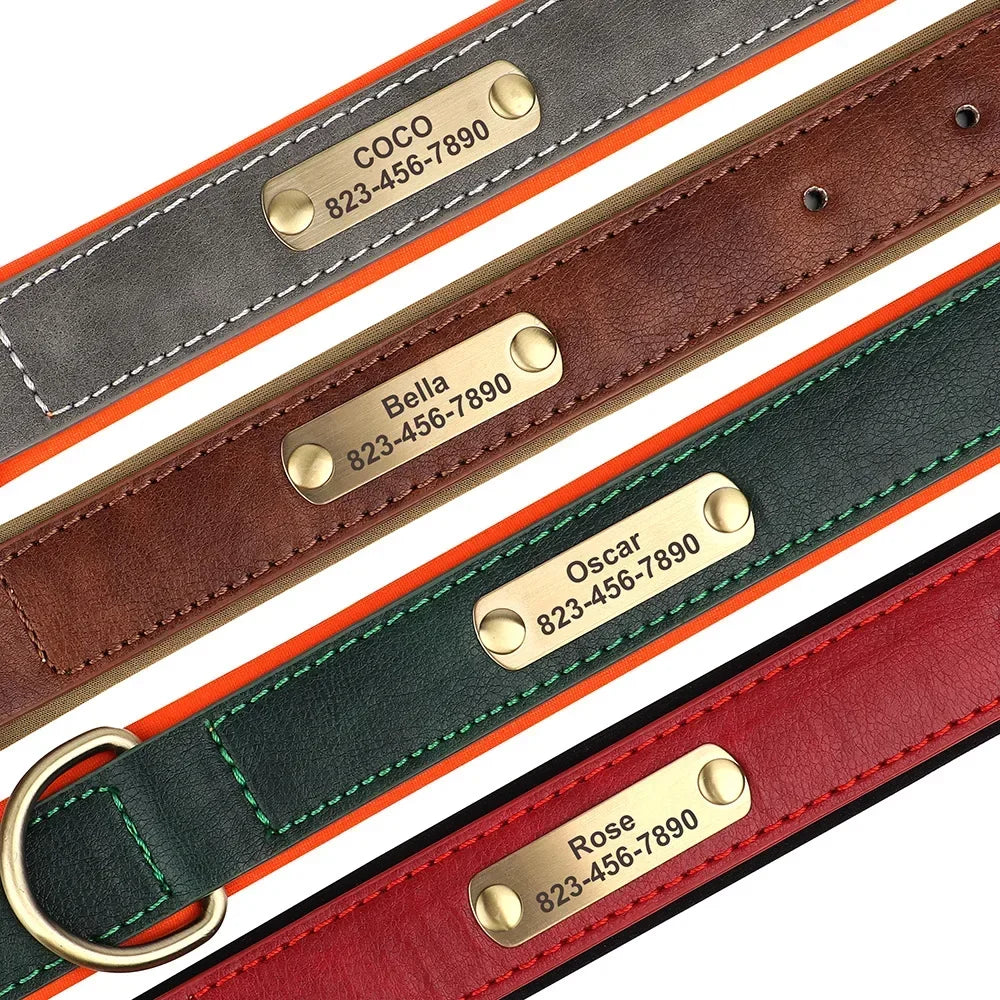 Collier cuir PU personnalisé pour chien