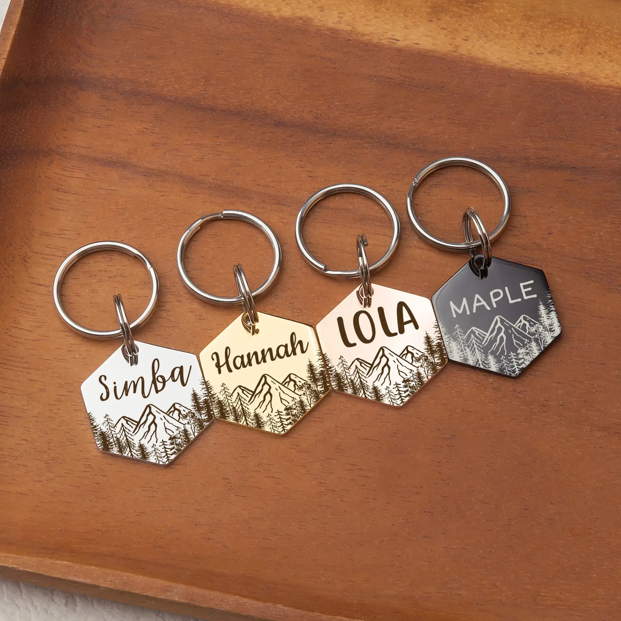 Médaille ID hexagonale personnalisée pour chien