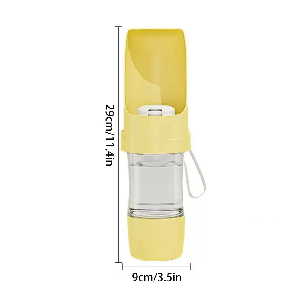 Bouteille d'Eau Portable Chien 2-en-1 – Eau 500ml & Nourriture | Randonnée & Voyage