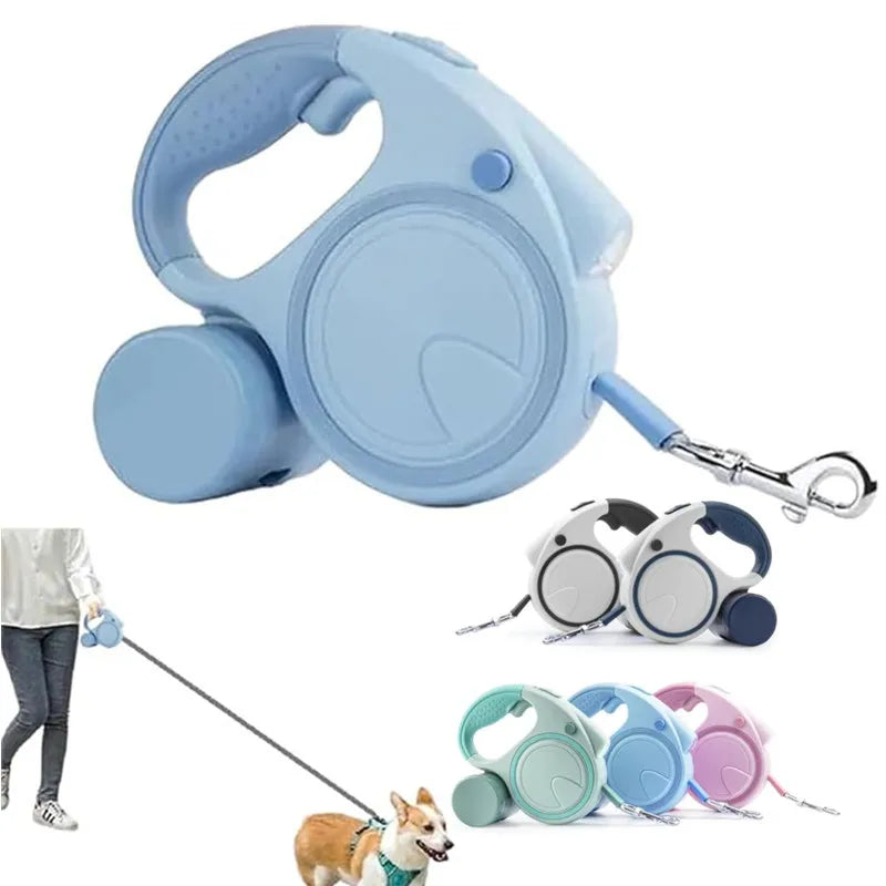 Laisse Rétractable avec Lampe & Distributeur pour Chien