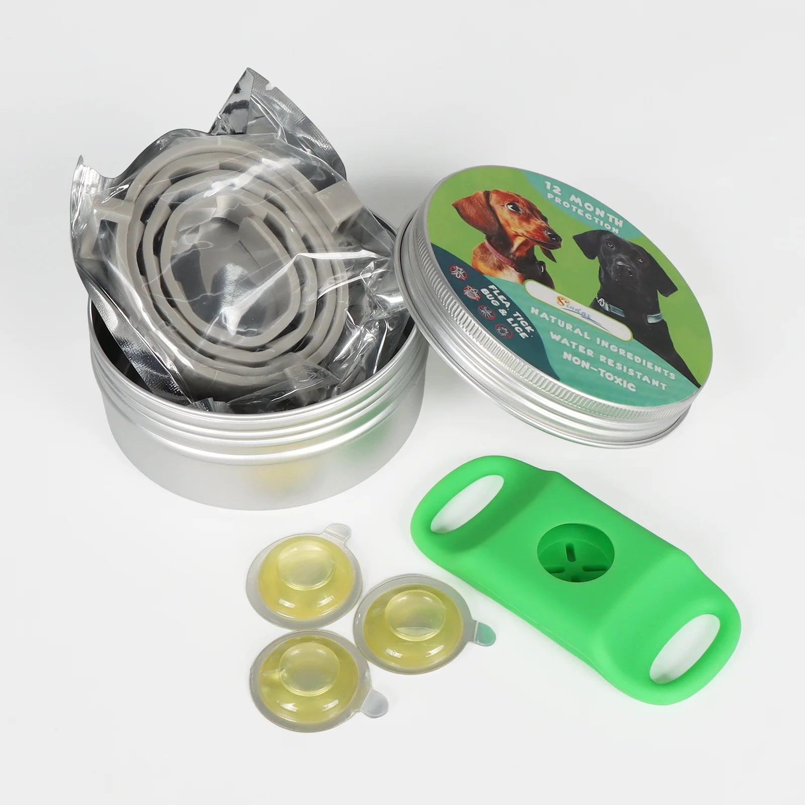 Collier Anti-Moustiques pour Chien – Pendentif + 3 Huiles Essentielles, Imperméable