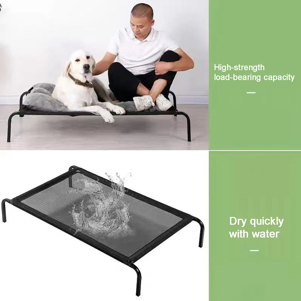 Lit surélevé pour grand chien, intérieur et extérieur