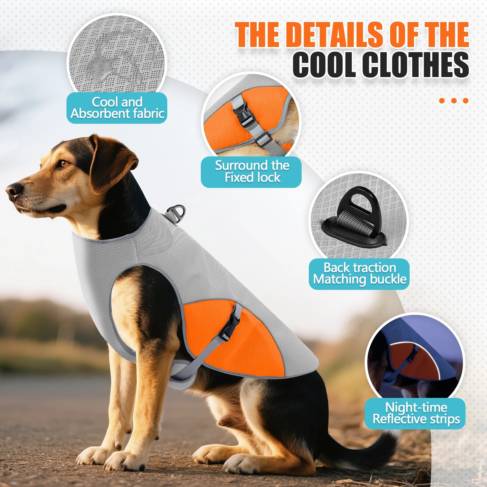 Gilet de Refroidissement pour Chien – Harnais Veste Fraîche avec Bouteille d'Eau Portable
