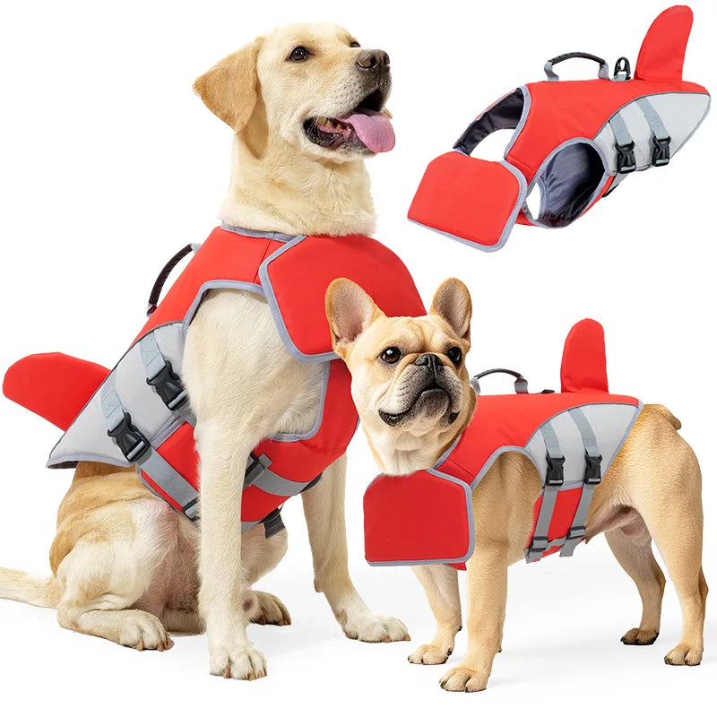 Gilet de Sauvetage Chien Aileron de Requin – Piscine, Plage & Kayak | S à XL
