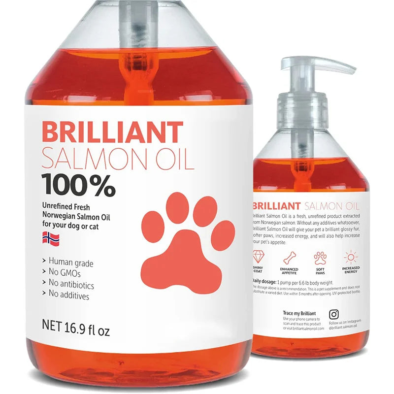 Huile de saumon pour chiens & chats – Oméga 3, 6 & 9 | 200 ml