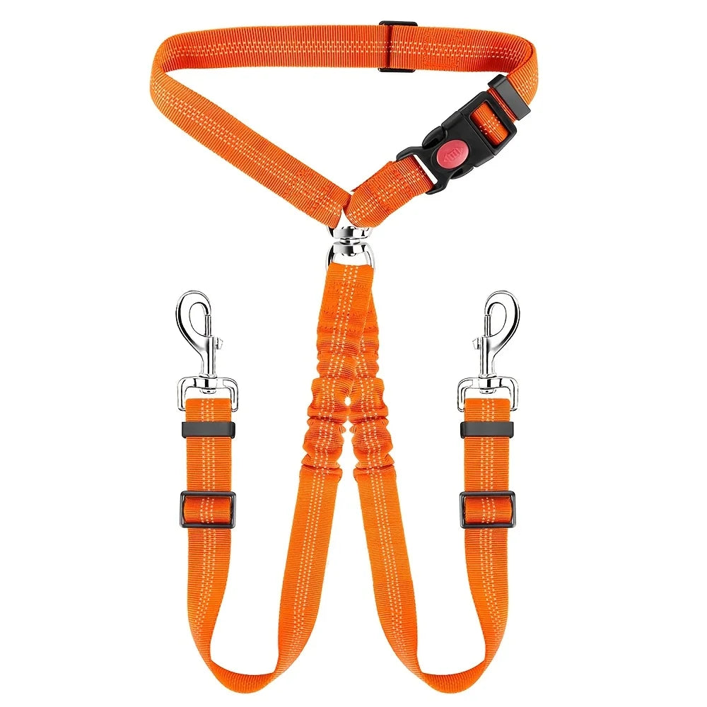 Ceinture de sécurité pour chien – Laisse 2-en-1 avec amortisseur