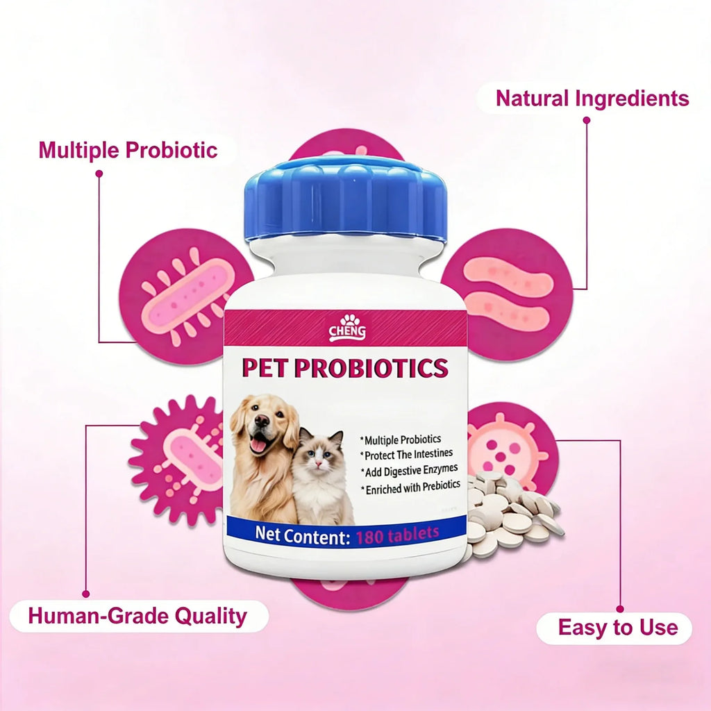 Probiotiques pour Chien – 180 Comprimés à Mâcher, Flore Intestinale & Immunité