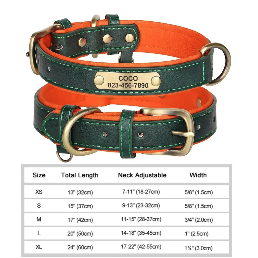 Collier cuir PU personnalisé pour chien