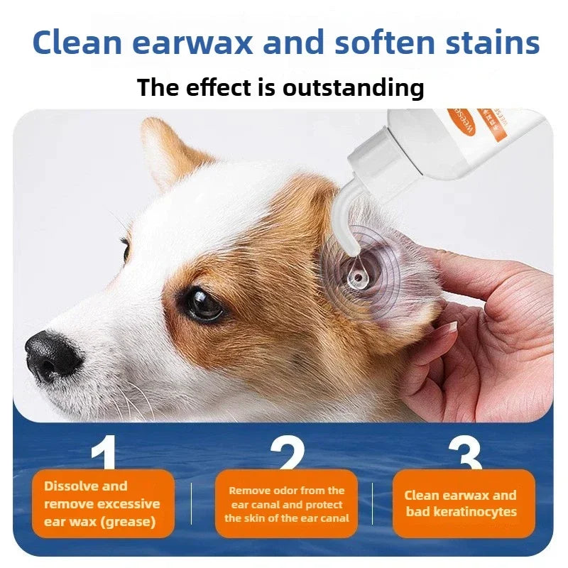 Nettoyeur d’Oreille pour Chien – Formule Douce Anti-Acariens, 130 ml