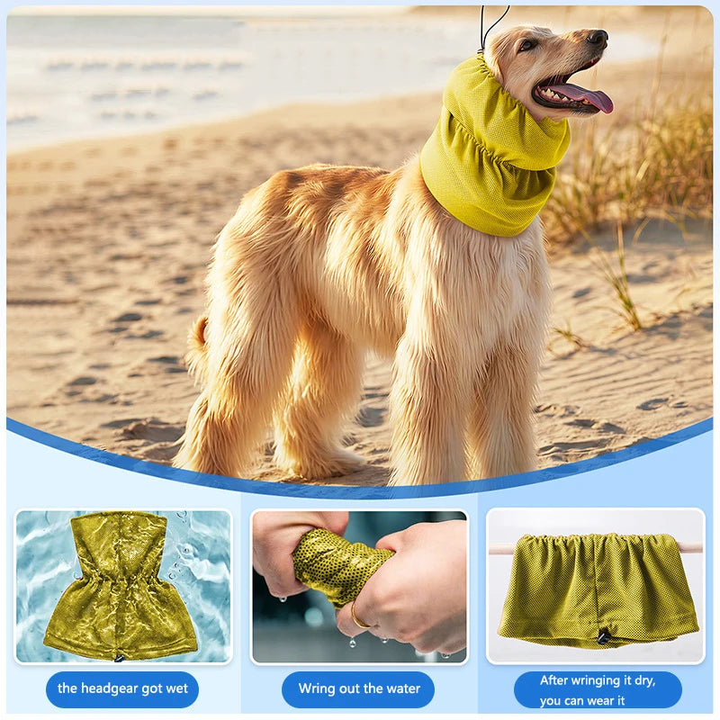 Bandana Rafraîchissant pour Chien – Protection Solaire, Réutilisable, S/M/L