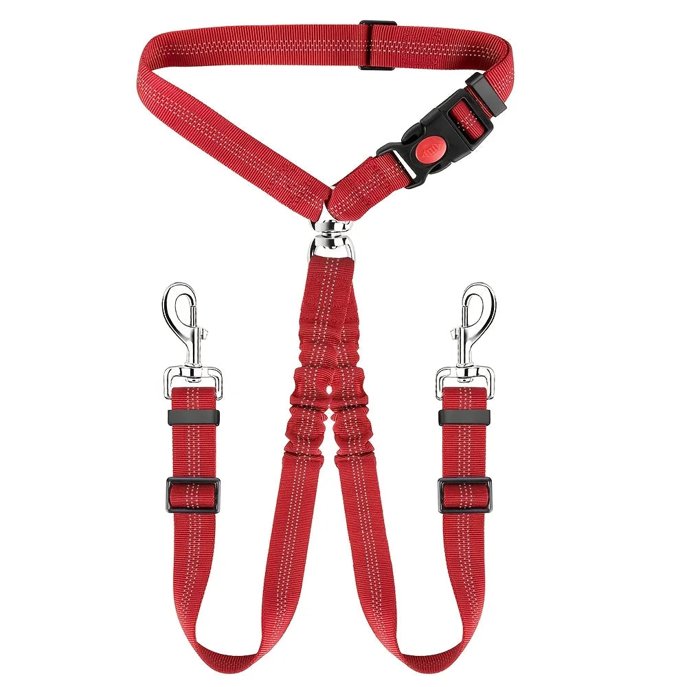 Ceinture de sécurité pour chien – Laisse 2-en-1 avec amortisseur