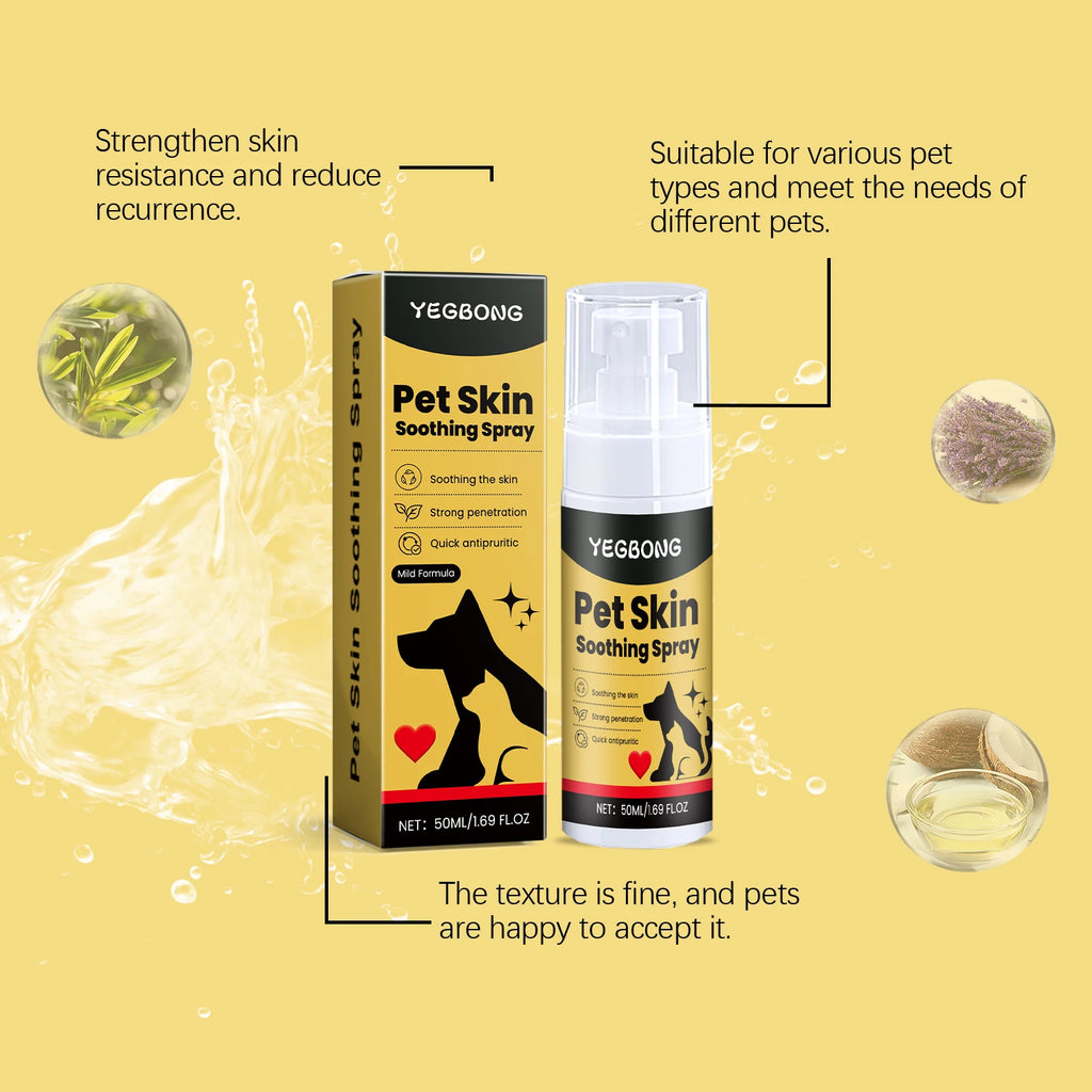 Spray Soin de la Peau pour Chien  – Anti-Démangeaisons, Régénérant, 50 ml