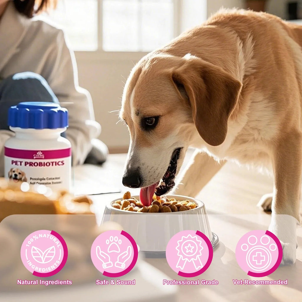 Probiotiques pour Chien – 180 Comprimés à Mâcher, Flore Intestinale & Immunité