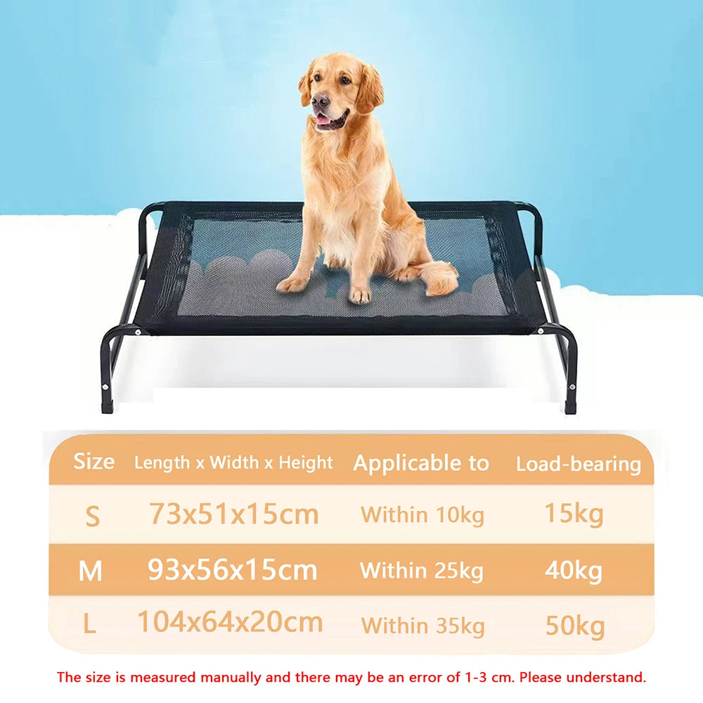 Lit surélevé pour grand chien, intérieur et extérieur