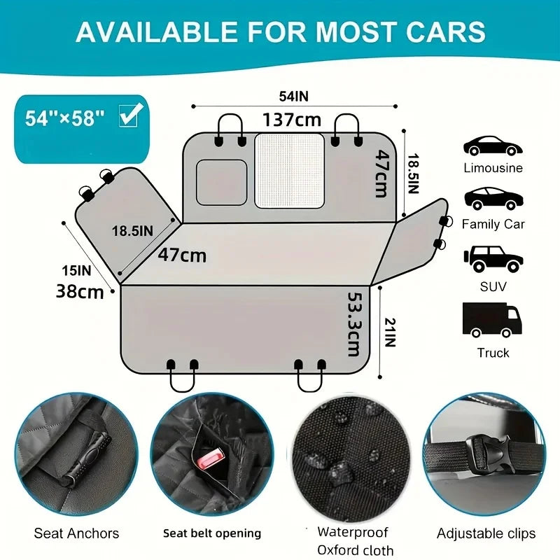Housse Hamac de Siège Voiture pour Chien – Imperméable & Résistante aux Griffures