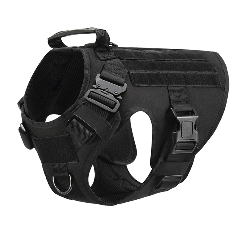 Harnais Tactique Militaire pour Chien – Gilet MOLLE + Laisse, S à XL
