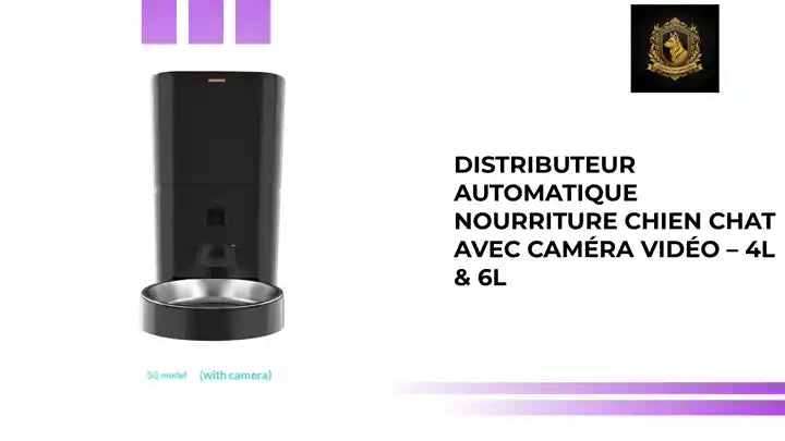 Distributeur Automatique Nourriture Chien Chat avec Cam&eacute;ra Vid&eacute;o &ndash; 4L &amp; 6L by@Outfy