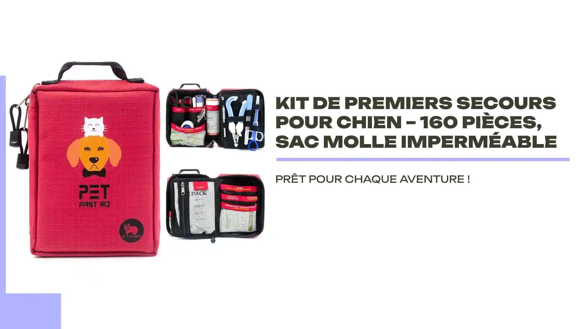 Kit de Premiers Secours pour Chien &ndash; 160 Pi&egrave;ces, Sac MOLLE Imperm&eacute;able by@Outfy
