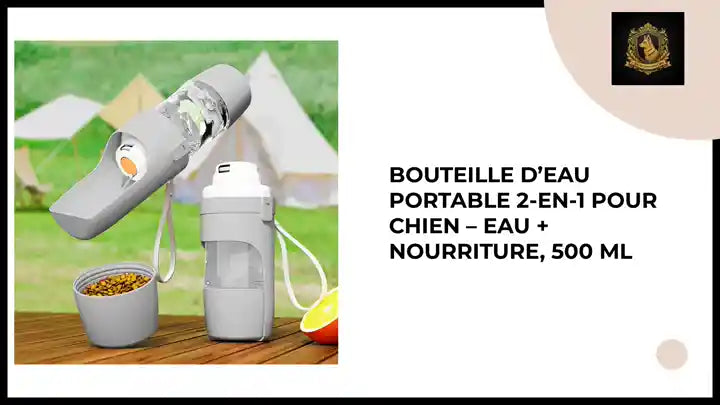 Bouteille d&rsquo;Eau Portable 2-en-1 pour Chien &ndash; Eau + Nourriture, 500 ml by@Outfy